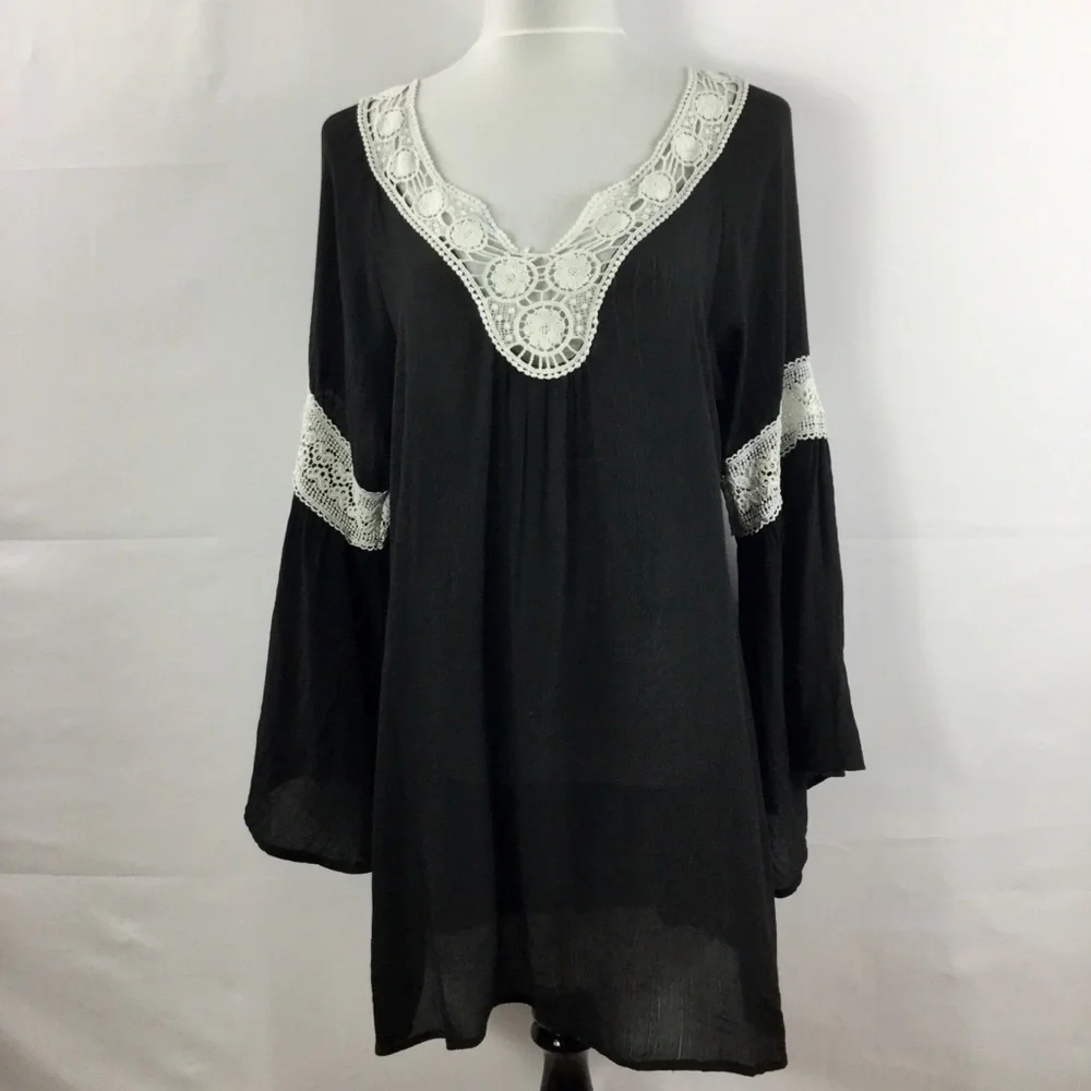 Umgee Bohemian Tunic Peasant Top Blouse Size 1XL - Picture 4 of 13